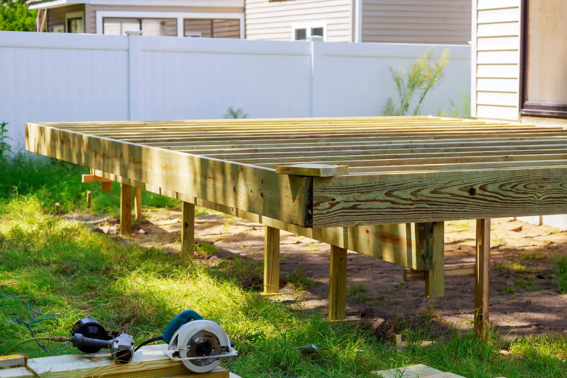 New deck under construction